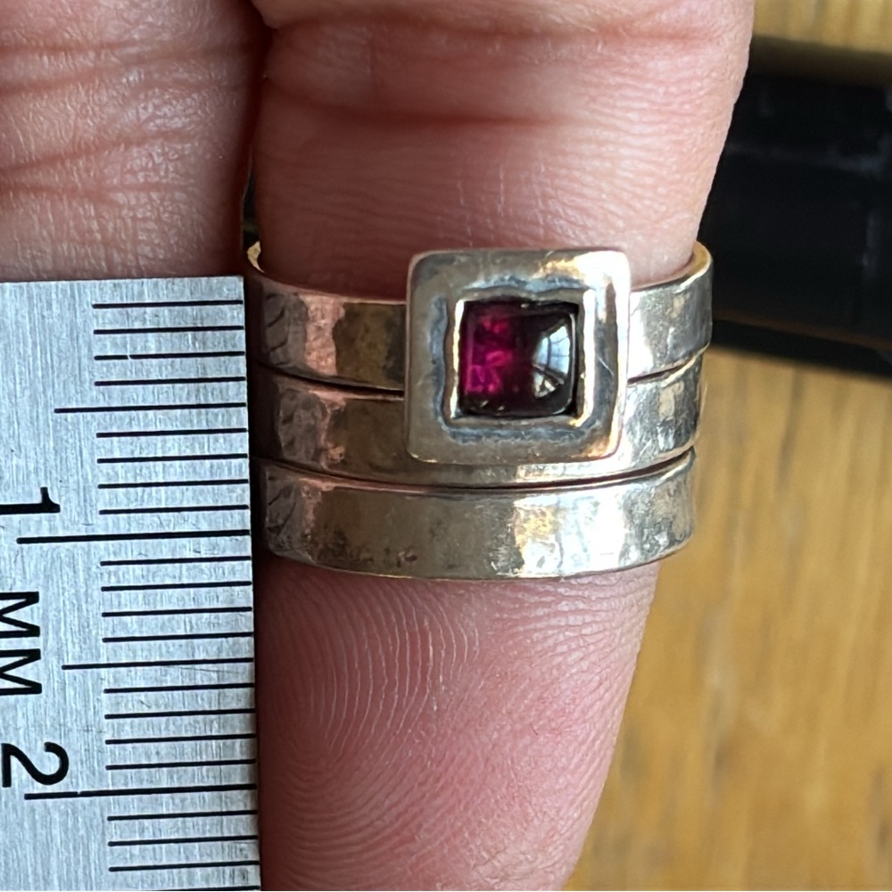 Silpada Stack Sterling Silver Garnet Ring - image 7